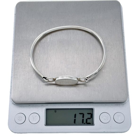 Vintage ATI Mexico Sterling 925 Oval Hook Bangle Bracelet 7" - Picture 7 of 7